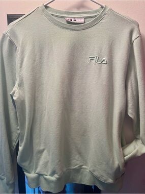 Fila Men's Crewneck Sweatshirt in Sage Green with POCKETS!
